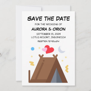 Hochzeitskarten Camping "Save the Date" Einladung