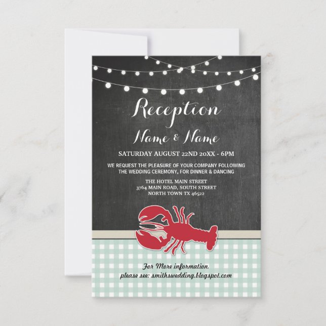 Hochzeitskarten Crawfish Boil Hummerfisch Einladung (Vorderseite)