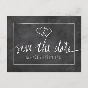 Hochzeitskarten der Tafeltypographie Save the Date Ankündigungspostkarte