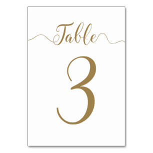 Hochzeitskarten der Tischnummer 3
