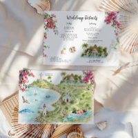 Hochzeitskarten-Einladung mit Karte von San Juan d