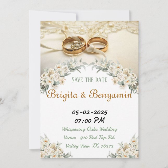 Hochzeitskarten. Feiertagskarte (Vorderseite)