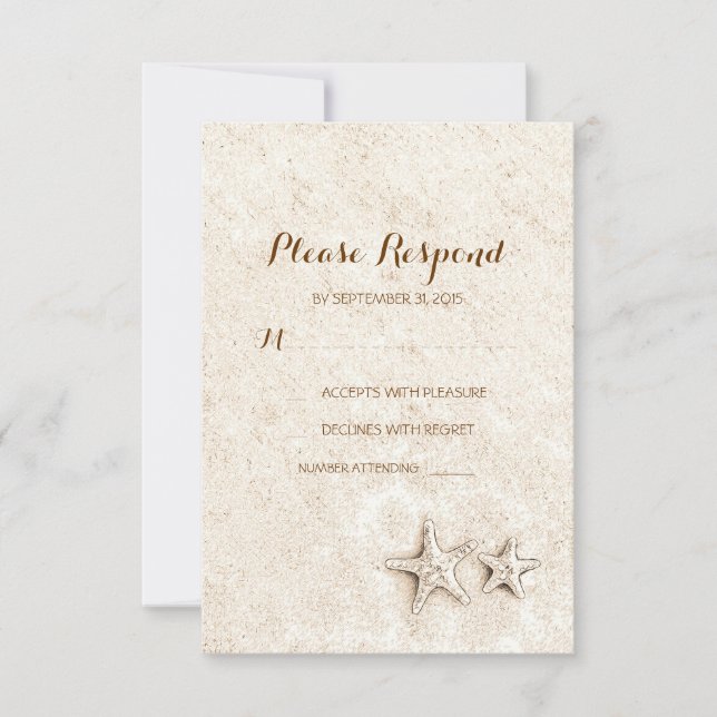 Hochzeitskarten für Beach RSVP Karte (Vorderseite)