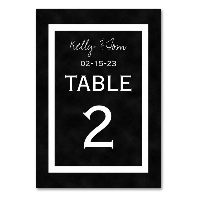 Hochzeitskarten für Chalkboard-Tischnummern Tischnummer (Vorderseite)