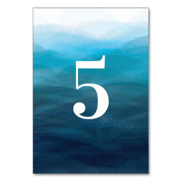 Hochzeitskarten für die Ocean Waves Watercolor - T Tischnummer
