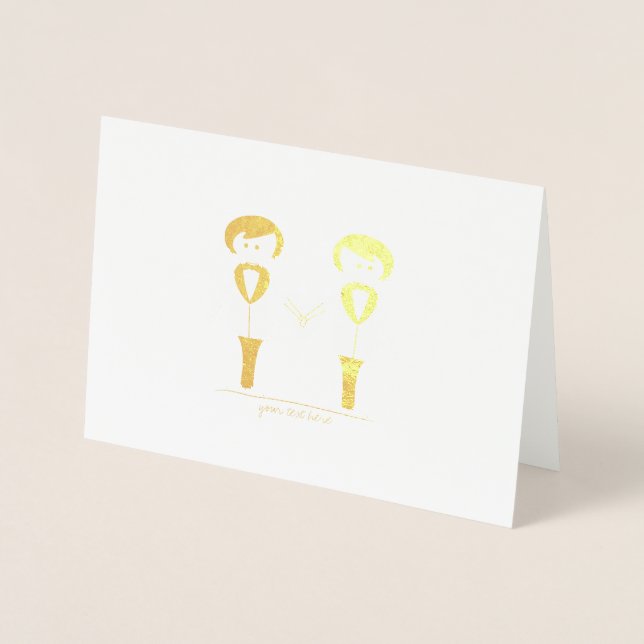 Hochzeitskarten für Gold Foil Groom & Groom Folienkarte (Vorderseite)