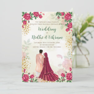 Hochzeitskarten für Hindus & indische Hochzeitsein Einladung