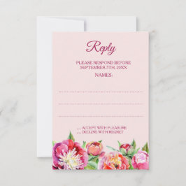 Hochzeitskarten für hübsche Peonies RSVP Karte