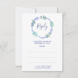Hochzeitskarten für lila Frühlingsflorale RSVP Karte
