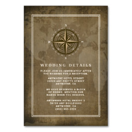 Hochzeitskarten für Nautic Compass Vintage Tischnummer