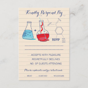 Hochzeitskarten für Red and Blue Chemistry RSVP Karte