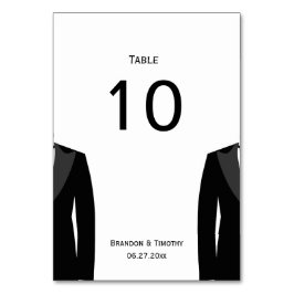 Hochzeitskarten für Schwarz-Weiß-Gay-Tischnummern Tischnummer