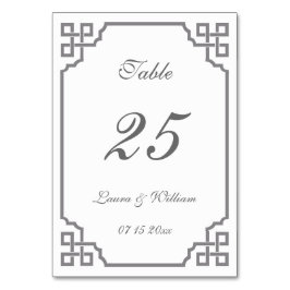 Hochzeitskarten für Tischnummer | grau Vintag