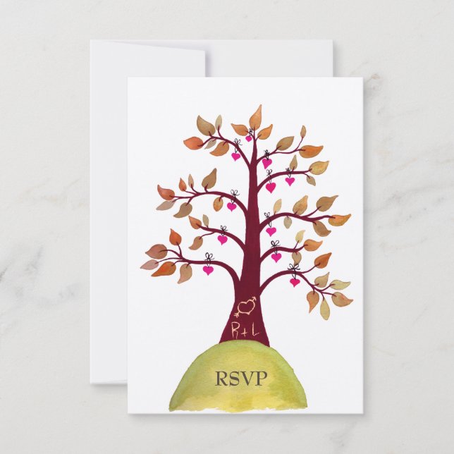 Hochzeitskarten für uAwg Herbst/Herbst RSVP Karte (Vorderseite)