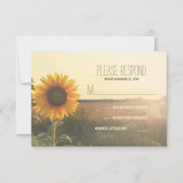 Hochzeitskarten für Vintage Sonnenblumen RSVP Karte