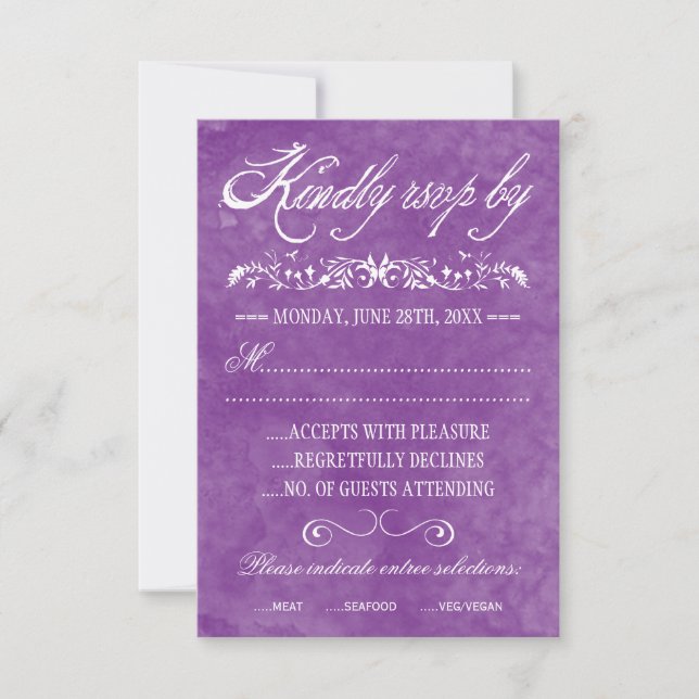 Hochzeitskarten für Wasserfarben RSVP Karte (Vorderseite)