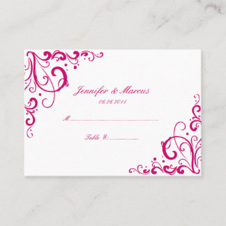 Hochzeitskarten Fuschia und White Blüh Platzkarte