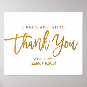 Hochzeitskarten & Geschenke 8x10 Typografie Gold Poster