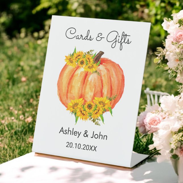 Hochzeitskarten Geschenke Fall Orange Pumpkin Sockelschild (Von Creator hochgeladen)