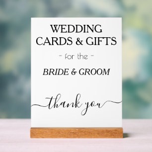 Hochzeitskarten Geschenke Weiß Schwarz Typografie Acrylschild