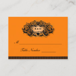 Hochzeitskarten - Halloween Orange & Black Platzkarte