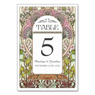 Hochzeitskarten im Jugendstil (Set #9) Tischnummer