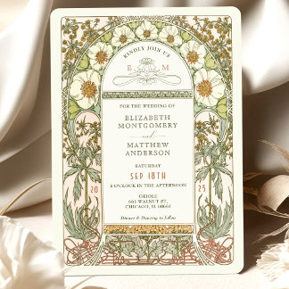 Hochzeitskarten im Jugendstil von Mucha Einladung
