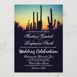 Hochzeitskarten mit Arizona Saguaro Kaktus Sonnenu Einladung