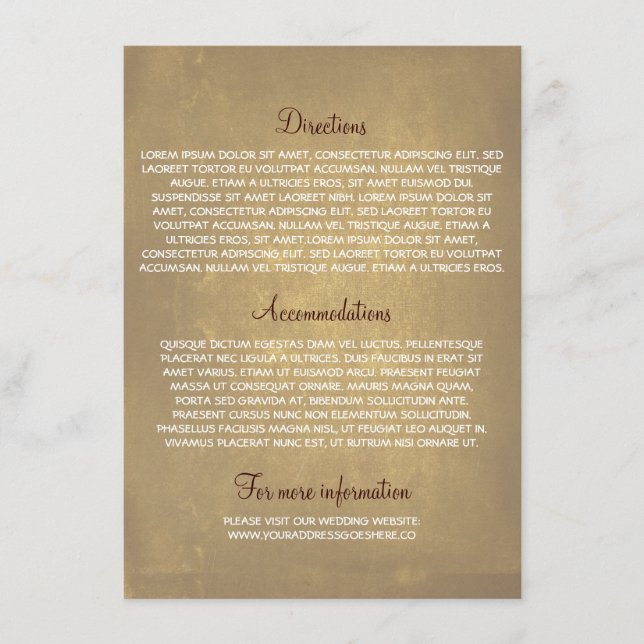 Hochzeitskarten mit Eichenbaum Begleitkarte (Vorderseite)