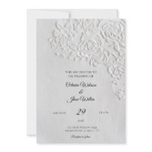 Hochzeitskarten mit geprägten Rosen und unbeschnit