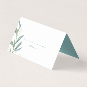 Hochzeitskarten mit goldenem grünem Wasser Visitenkarten