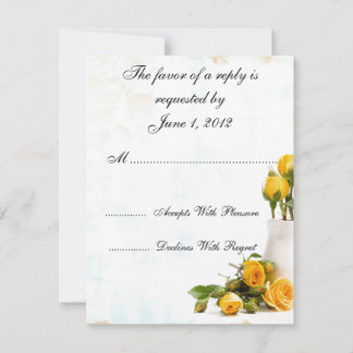 Hochzeitskarten mit RSVP gelben Rosen Karte