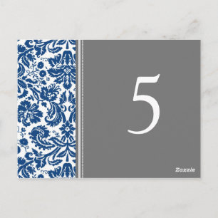 Hochzeitskarten Tischnummer Blue Gray