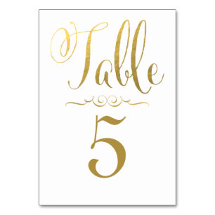 Hochzeitskarten Tischnummer Gold Foil Personalisie