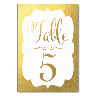 Hochzeitskarten Tischnummer Gold Foil Personalisie