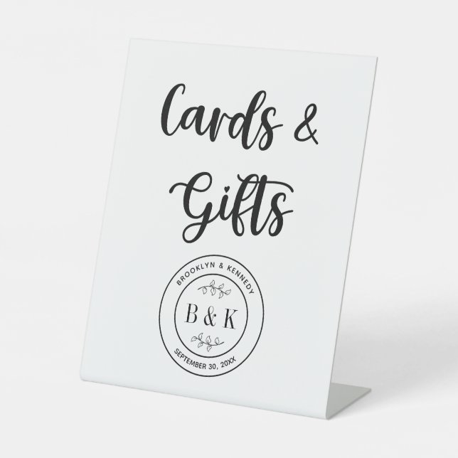 Hochzeitskarten und Geschenke für Botanische Flore Sockelschild (Vorderseite)