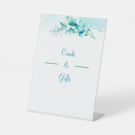 Hochzeitskarten und Geschenke für die blaue Blume Sockelschild