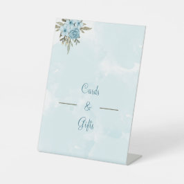 Hochzeitskarten und Geschenke für die blaue Blume Sockelschild
