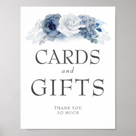 Hochzeitskarten und Geschenke signieren Dusty Blue Poster