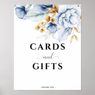 Hochzeitskarten und Geschenke von Dusty Blue White Poster