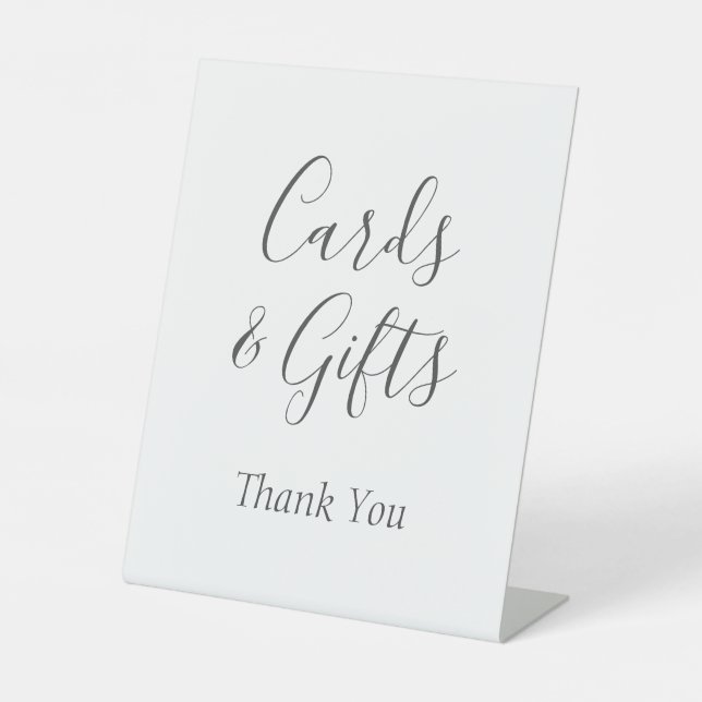 Hochzeitskarten und Geschenkzeichen Sockelschild (Vorderseite)