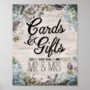 Hochzeitskarten verschenken botanisches Holz und r Poster