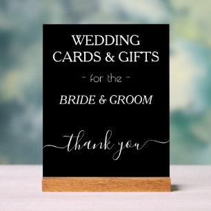 Hochzeitskarten verschenken Schwarz-weiße Typograf Acrylschild