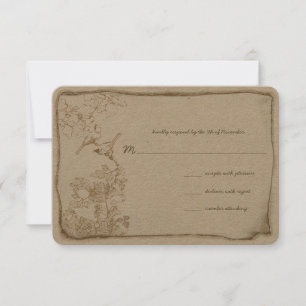 Hochzeitskarten Wald Liebesvögel RSVP Karte