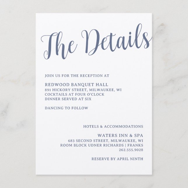 Hochzeitskartenkarte Kraft Begleitkarte (Vorderseite)