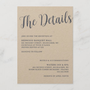 Hochzeitskartenkarte Kraft Begleitkarte