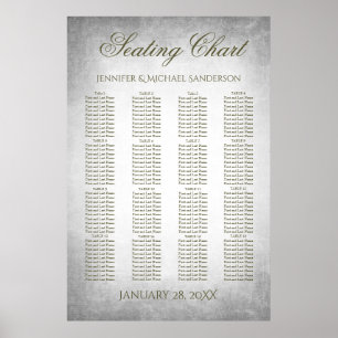 Hochzeitskartentabelle Vintages Silber Poster