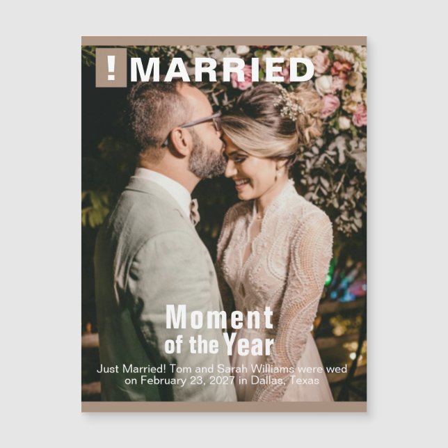 Hochzeitskartentasche für das Fotomagazin Magnetkarte (Vorderseite)