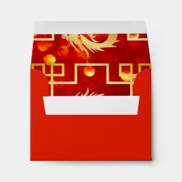 Hochzeitskartenumschlag für Red and Gold Dragon