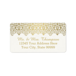 Hochzeitskassette Vintag Golden Lace Elegant Adressaufkleber